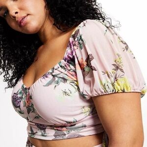 love, Fire Floral Mesh Blouse - Pink and Purple